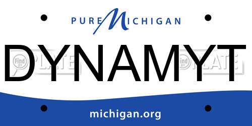 DYNAMYT Michigan License Plate