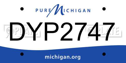 DYP2747 Michigan License Plate