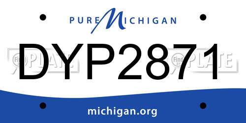 DYP2871 Michigan License Plate
