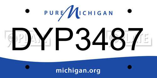 DYP3487 Michigan License Plate