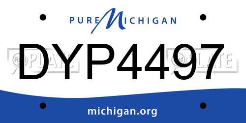 DYP4497 Michigan License Plate