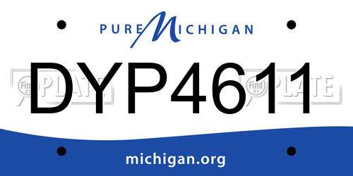 DYP4611 Michigan License Plate