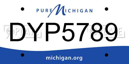 DYP5789 Michigan License Plate
