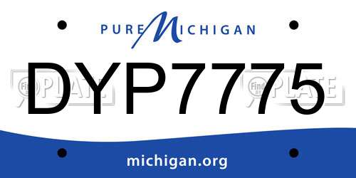 DYP7775 Michigan License Plate