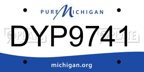 DYP9741 Michigan License Plate