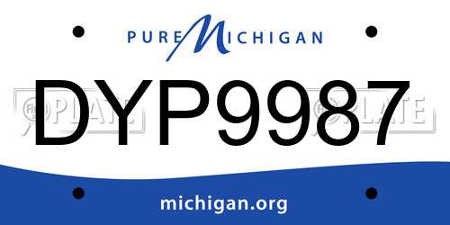 DYP9987 Michigan License Plate