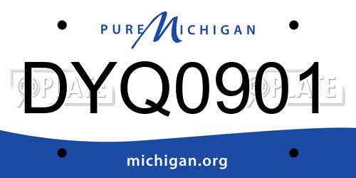 DYQ0901 Michigan License Plate