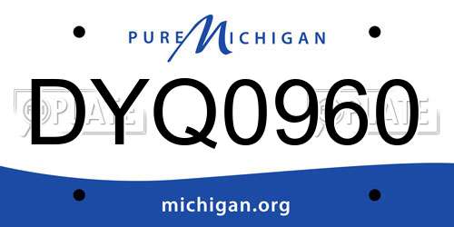 DYQ0960 Michigan License Plate