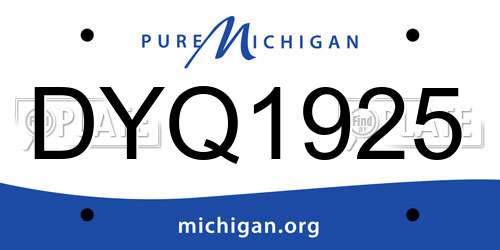 DYQ1925 Michigan License Plate