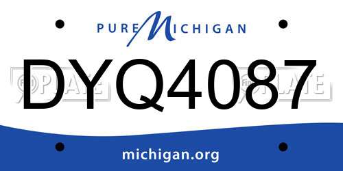 DYQ4087 Michigan License Plate