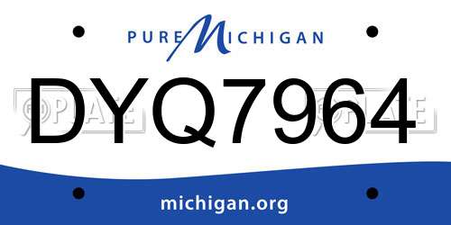 DYQ7964 Michigan License Plate