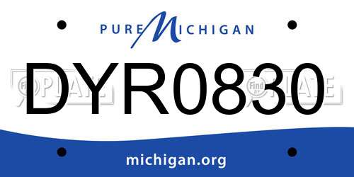 DYR0830 Michigan License Plate
