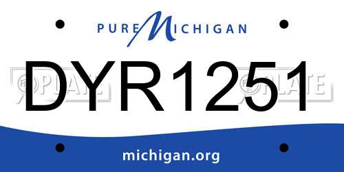 DYR1251 Michigan License Plate