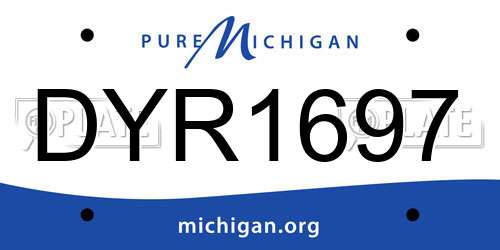 DYR1697 Michigan License Plate