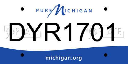 DYR1701 Michigan License Plate