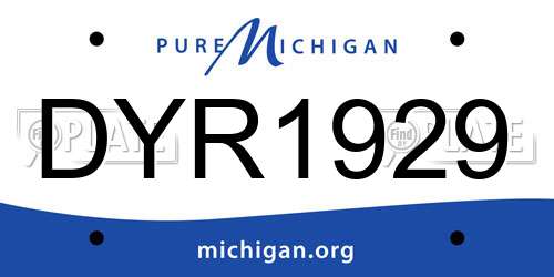 DYR1929 Michigan License Plate
