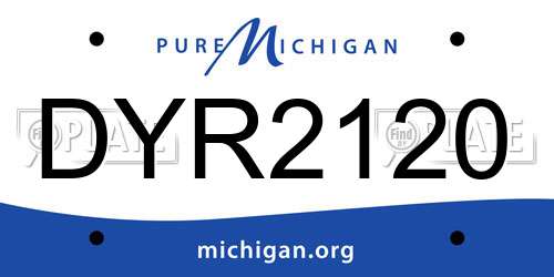 DYR2120 Michigan License Plate