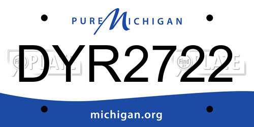 DYR2722 Michigan License Plate