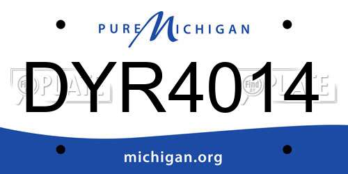 DYR4014 Michigan License Plate