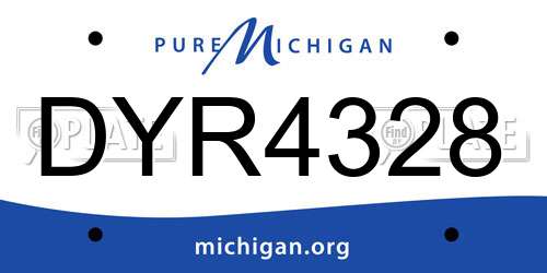 DYR4328 Michigan License Plate