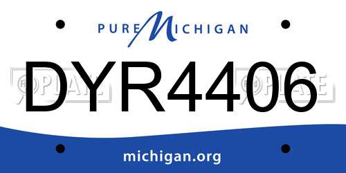 DYR4406 Michigan License Plate