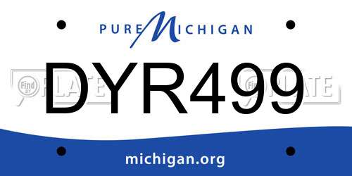 DYR499 Michigan License Plate