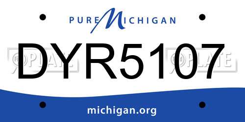 DYR5107 Michigan License Plate