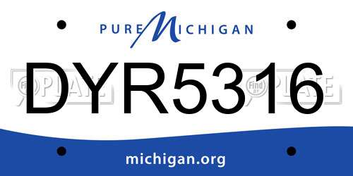 DYR5316 Michigan License Plate