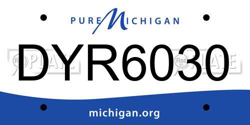 DYR6030 Michigan License Plate