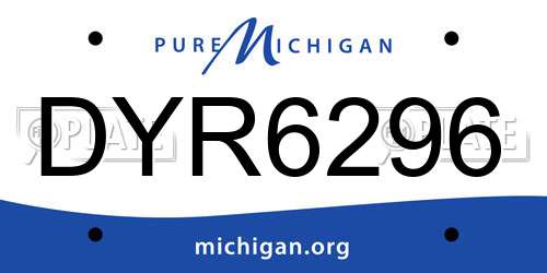 DYR6296 Michigan License Plate