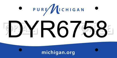 DYR6758 Michigan License Plate