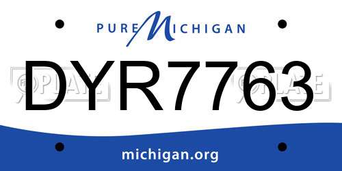 DYR7763 Michigan License Plate