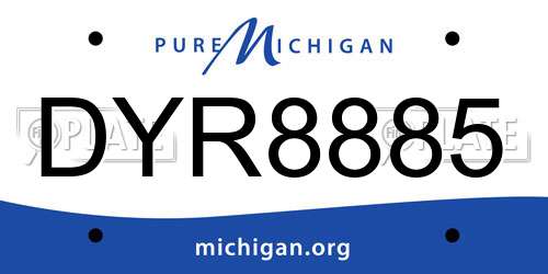 DYR8885 Michigan License Plate