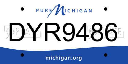 DYR9486 Michigan License Plate