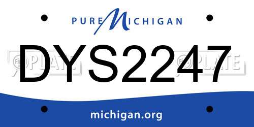 DYS2247 Michigan License Plate