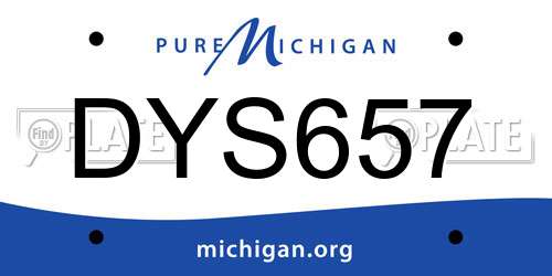 DYS657 Michigan License Plate