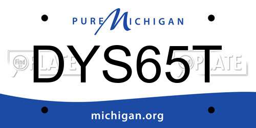 DYS65T Michigan License Plate
