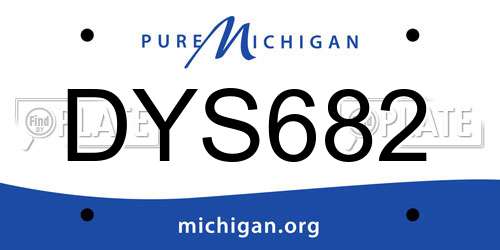 DYS682 Michigan License Plate
