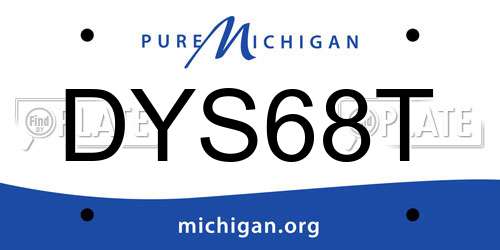 DYS68T Michigan License Plate