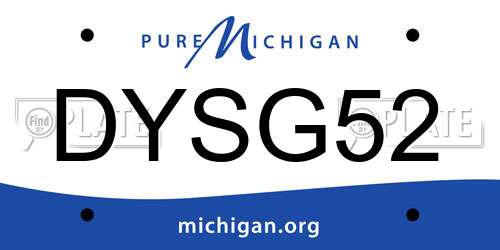 DYSG52 Michigan License Plate