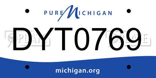 DYT0769 Michigan License Plate