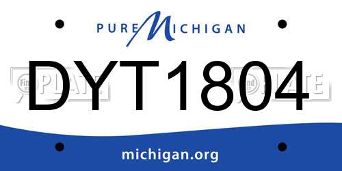 DYT1804 Michigan License Plate