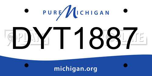 DYT1887 Michigan License Plate
