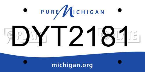 DYT2181 Michigan License Plate