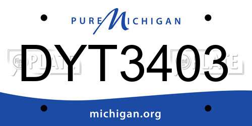 DYT3403 Michigan License Plate