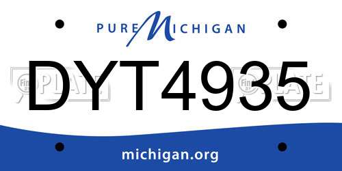 DYT4935 Michigan License Plate