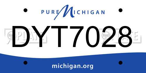 DYT7028 Michigan License Plate