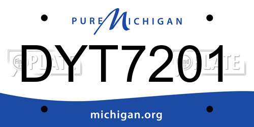 DYT7201 Michigan License Plate