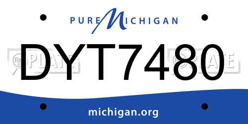 DYT7480 Michigan License Plate