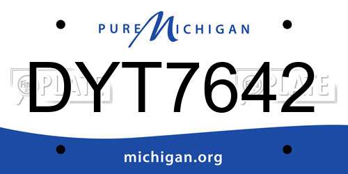 DYT7642 Michigan License Plate